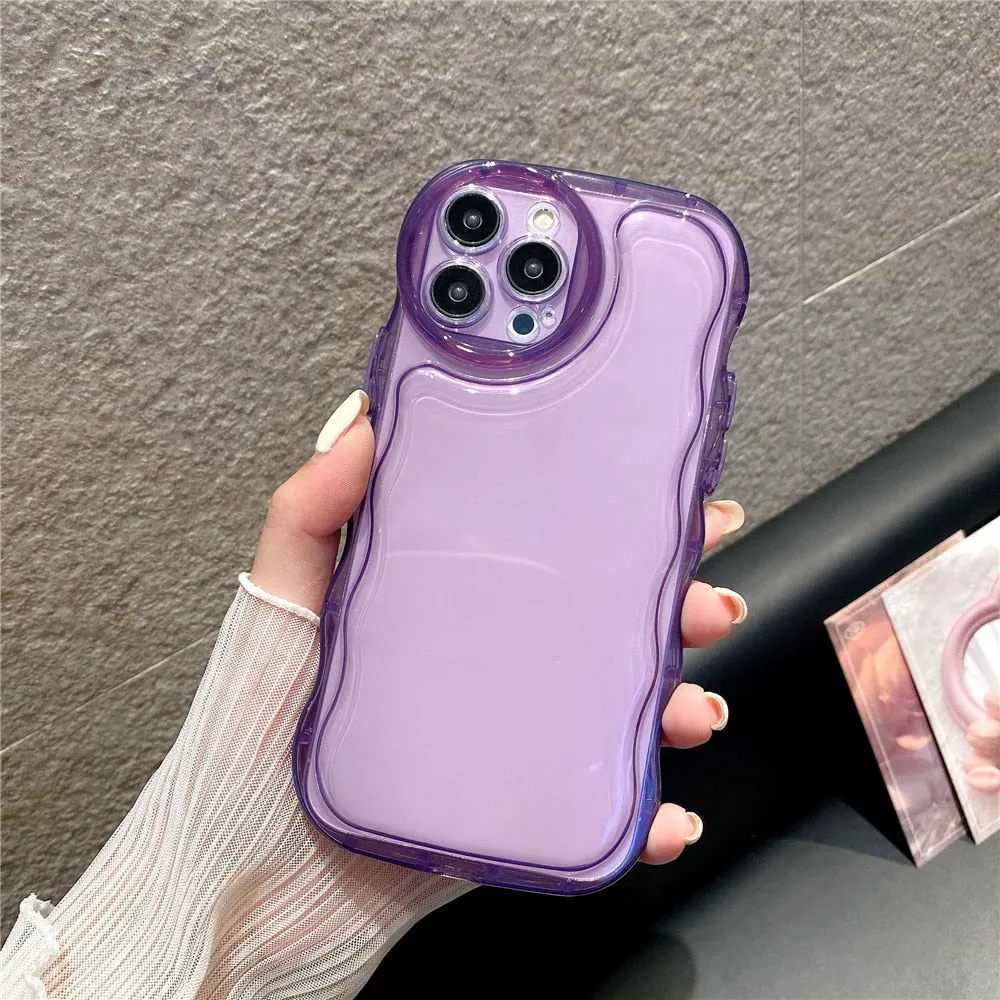 Anymob iPhone Case Pink Transparent Shockproof Bumper Clear Cover
