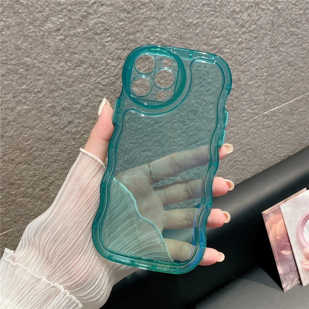 Anymob iPhone Case Pink Transparent Shockproof Bumper Clear Cover