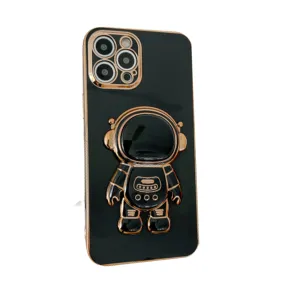 Anymob iPhone Case Space Black Universal 6D Astronaut Foldable Holder Phone Cover