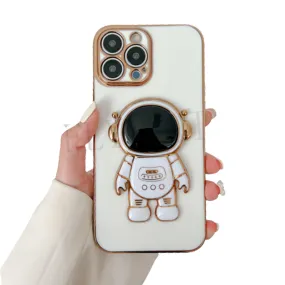 Anymob iPhone Case Space White Universal 6D Astronaut Foldable Holder Phone Cover