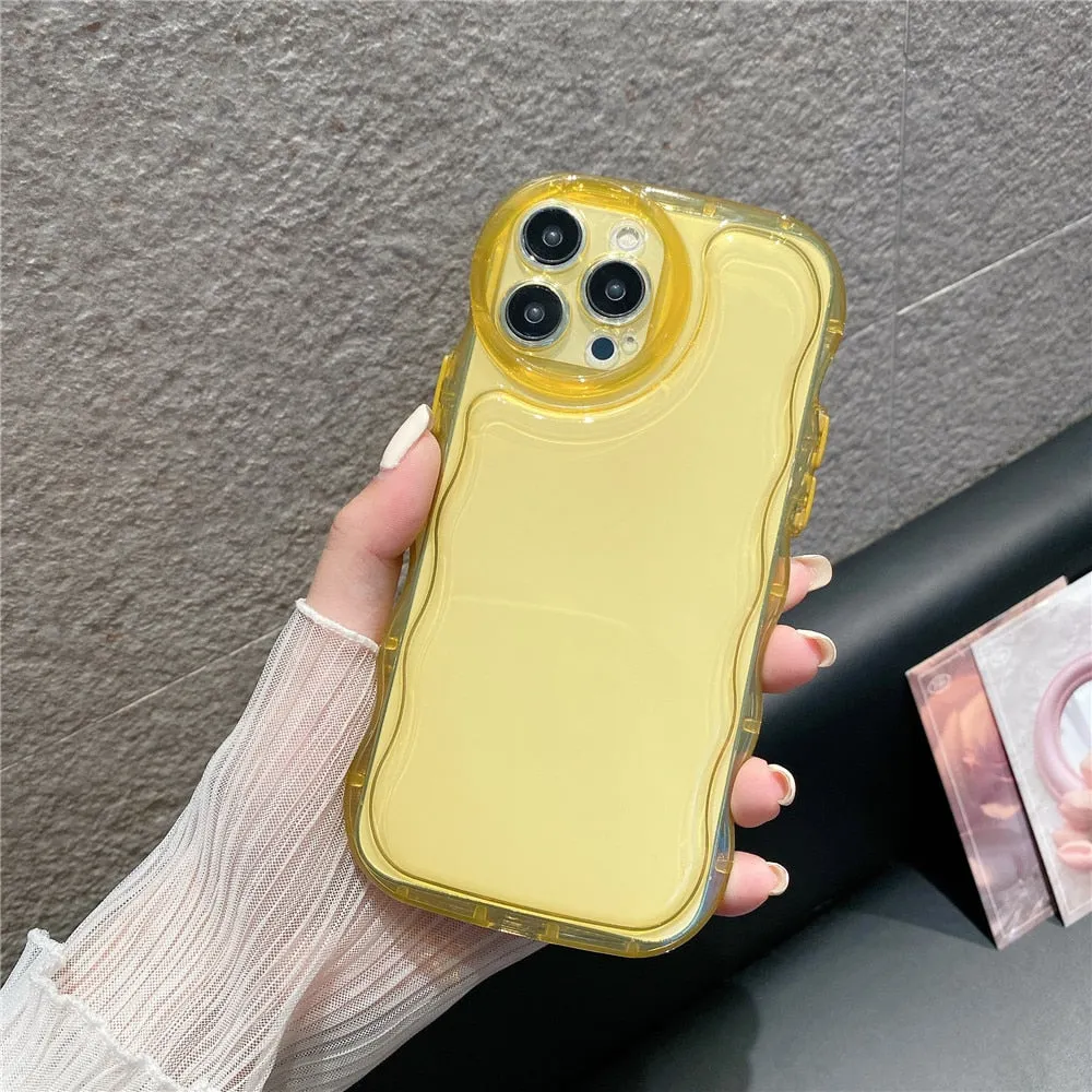 Anymob iPhone Case Yellow Transparent Shockproof Bumper Clear Cover