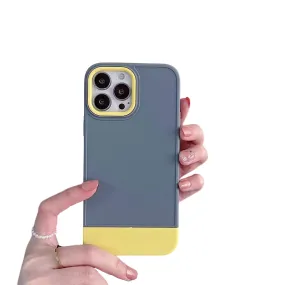 Anymob iPhone Gray And Yellow Shockproof Armor Matte Phone Case Hard Plastic Bumper Cover