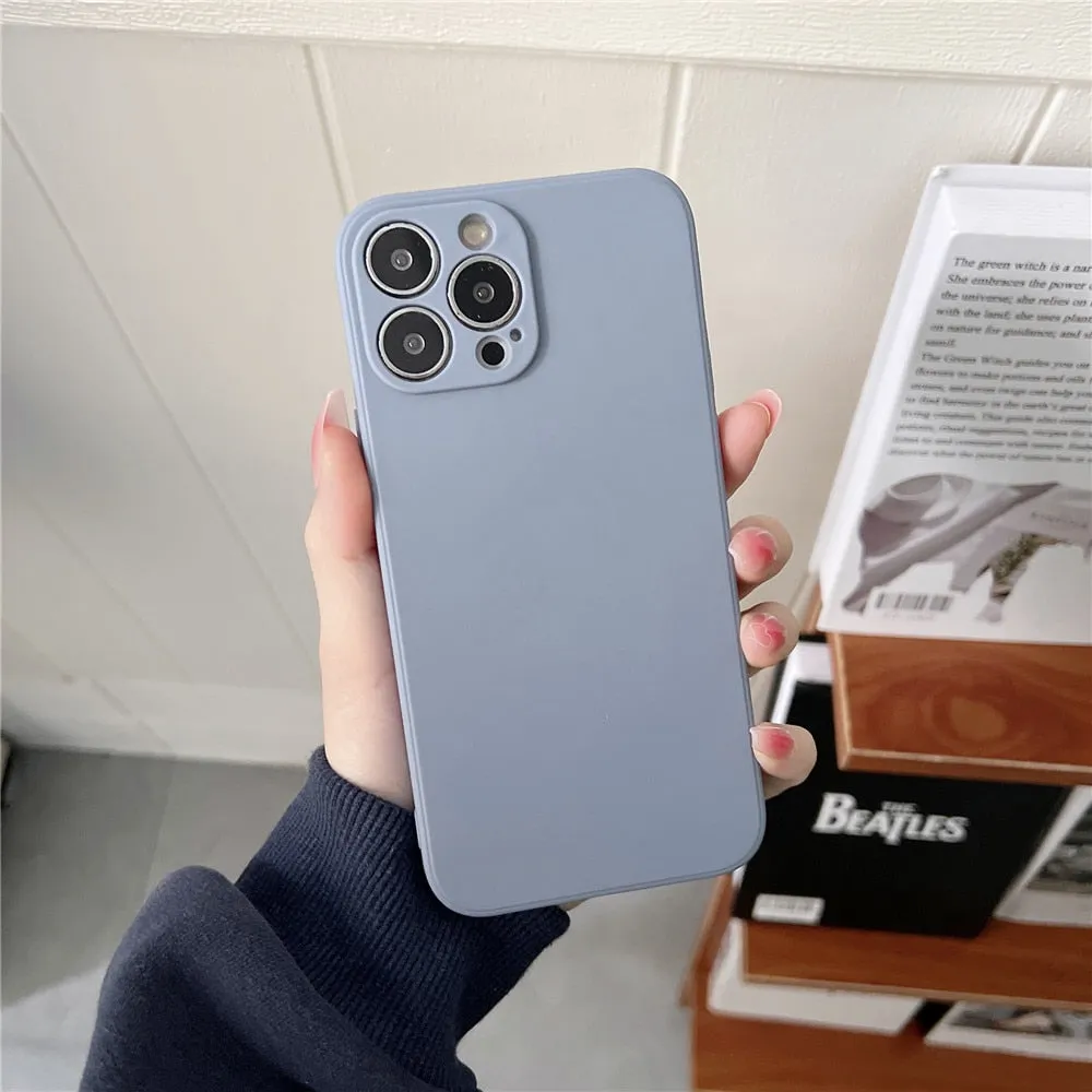 Anymob iPhone Gray Square Silicone Phone Case Slim Soft Back Cover