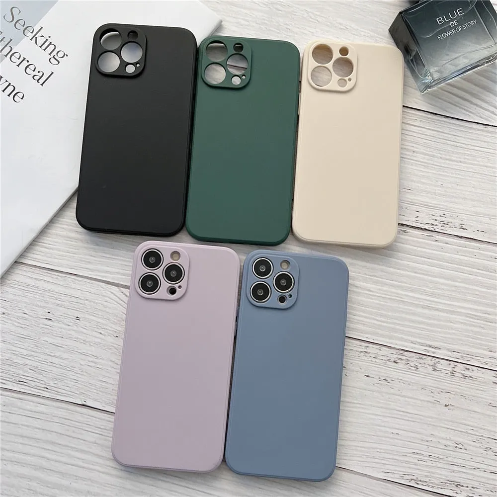Anymob iPhone Gray Square Silicone Phone Case Slim Soft Back Cover