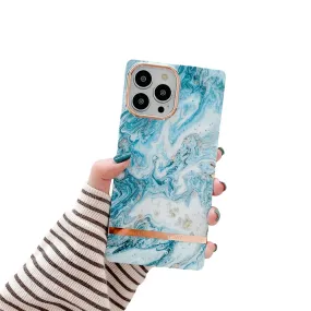 Anymob iPhone Ocean Marble Electroplated Vintage Case Soft Silicone Shockproof Phone Cover