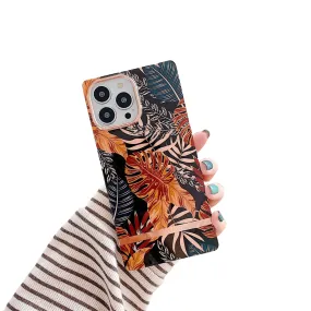 Anymob iPhone Orange Leaf Electroplated Vintage Case Soft Silicone Shockproof Phone Cover
