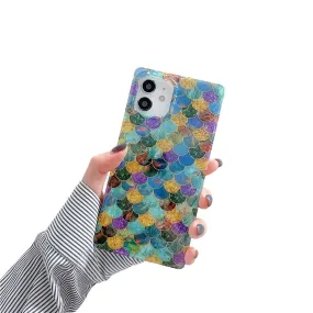 Anymob iPhone Unicorn Color Soft Silicone Phone Case Pattern Geometric Fish Scales Cover