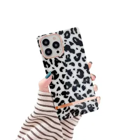 Anymob iPhone White Leopard Pattern Electroplated Vintage Case Soft Silicone Shockproof Phone Cover