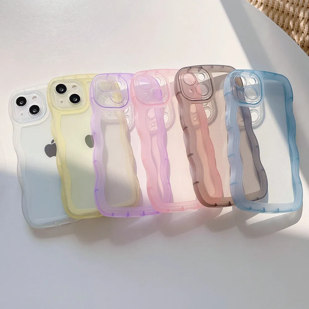 Anymob iPhone White Phone Case Candy Color Bumper Transparent Back Cover