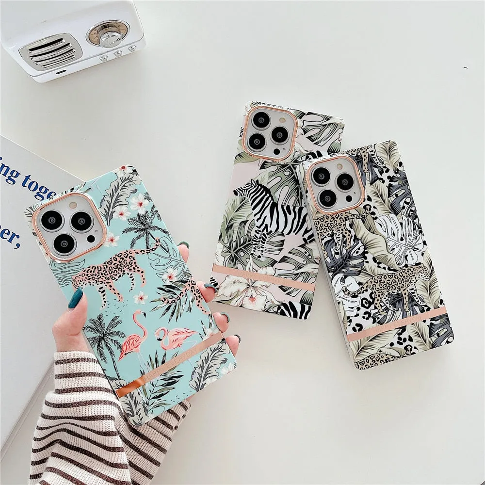 Anymob iPhone Zebra Electroplated Vintage Case Soft Silicone Shockproof Phone Cover