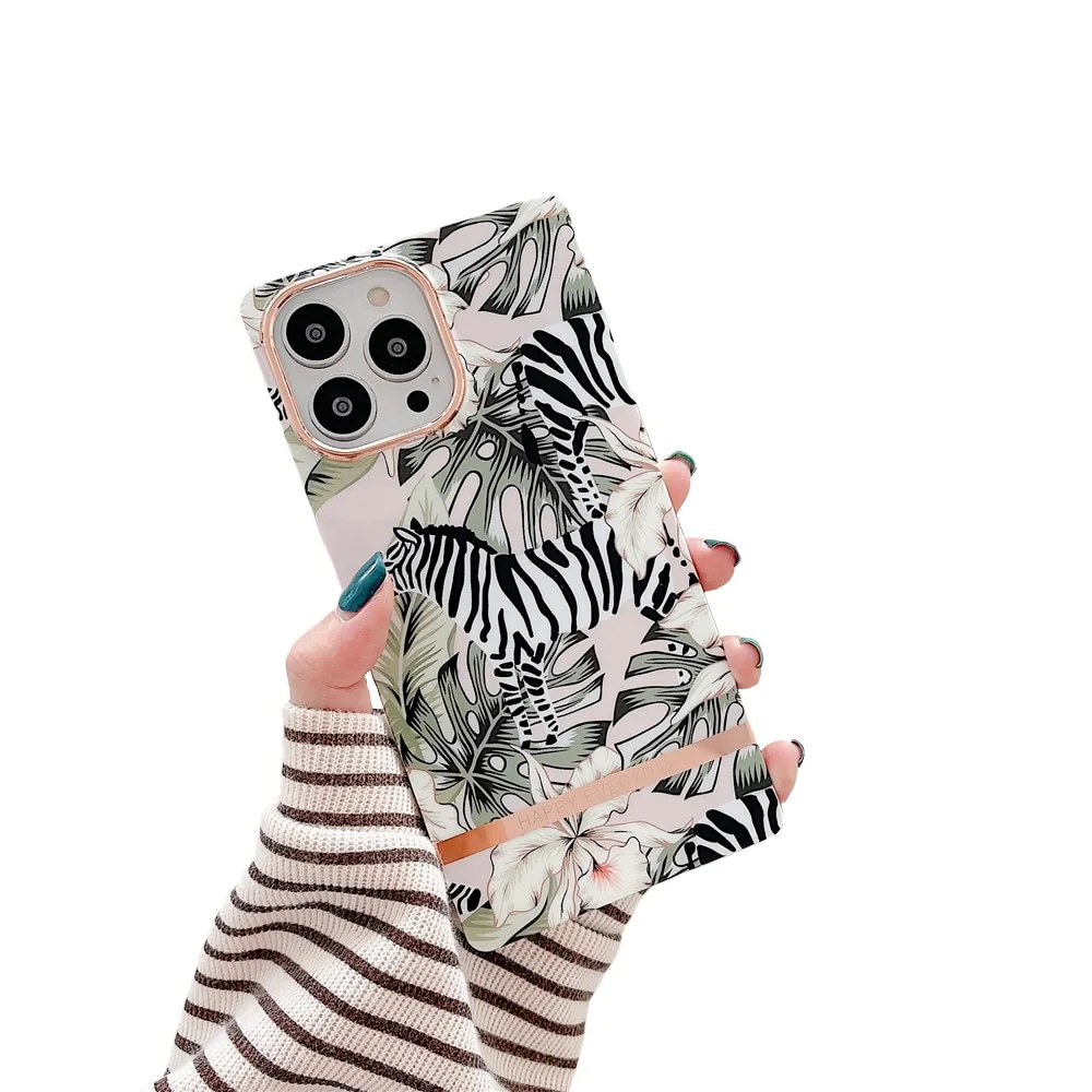 Anymob iPhone Zebra Electroplated Vintage Case Soft Silicone Shockproof Phone Cover