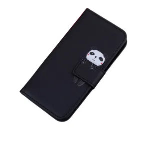 Anymob Samsung Black Panda Phone Case Back Cover Leather Phone Protection