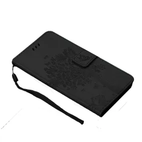 Anymob Samsung Black Tree Cat Leather Flip Case Wallet Phone Cover Protection