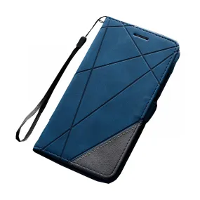 Anymob Samsung Blue Flip Wallet Leather Cases Phone Cover Protection
