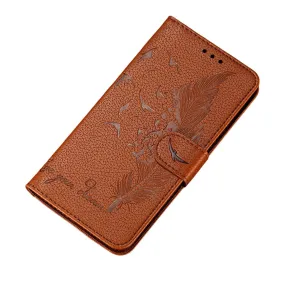 Anymob Samsung Brown Flip Case Leather Wallet Phone Cover Protection