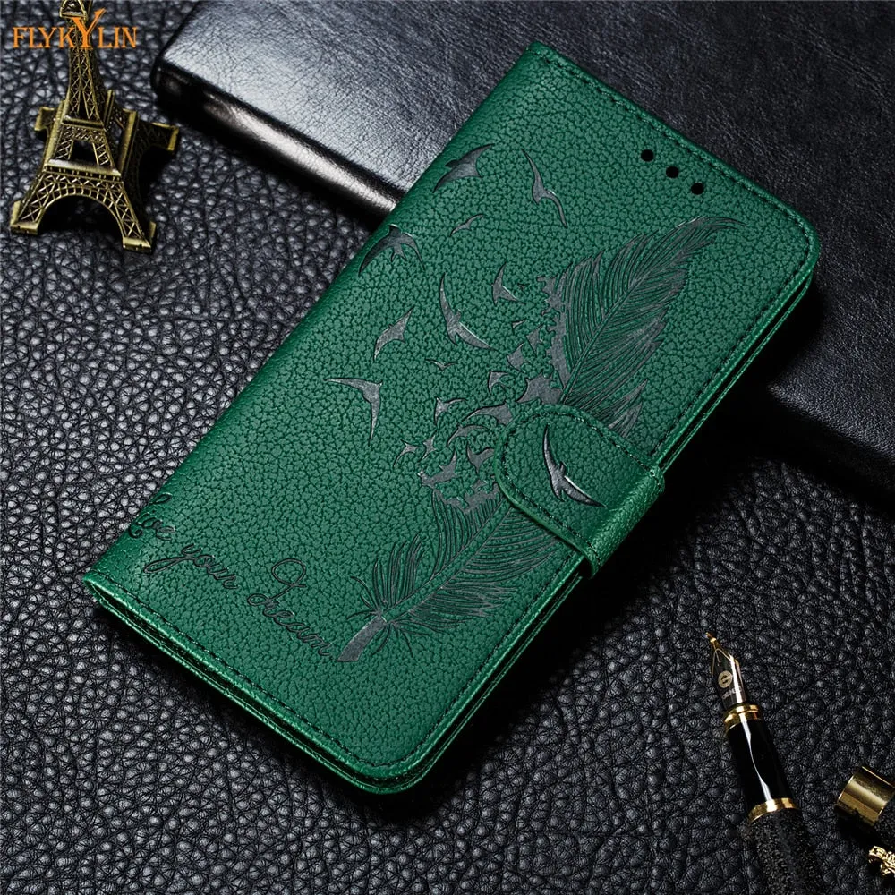 Anymob Samsung Brown Flip Case Leather Wallet Phone Cover Protection