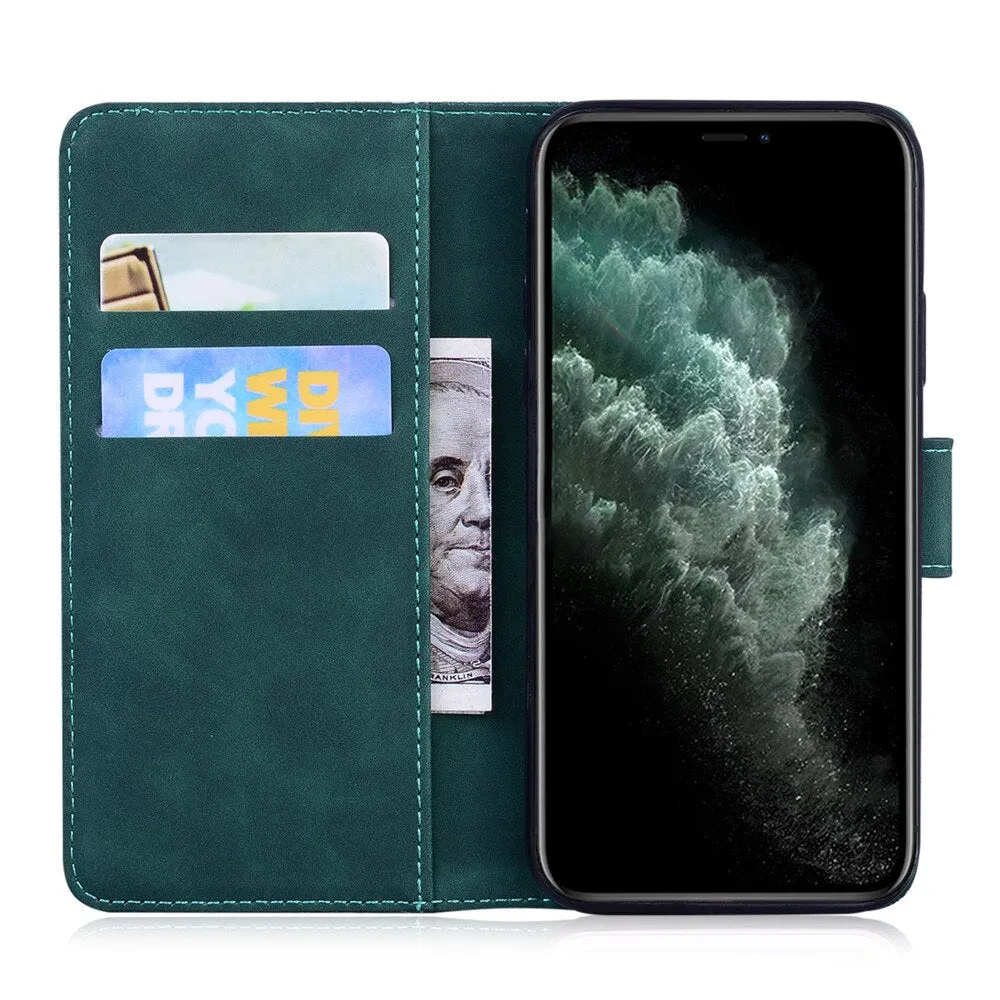 Anymob Samsung Case Red Fashion Magnetic Flip Solid Color card Slot wallet Back Cover