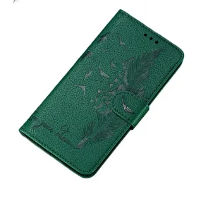 Anymob Samsung Dark Green Flip Case Leather Wallet Phone Cover Protection