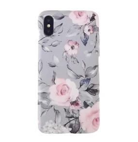 Anymob Samsung Floral Gray Marble Flower Case Back Cover Art Leaf Silicone Phone Protection