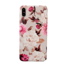Anymob Samsung Floral Peach Marble Flower Case Back Cover Art Leaf Silicone Phone Protection