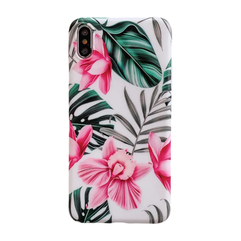 Anymob Samsung Floral Pink Marble Flower Case Back Cover Art Leaf Silicone Phone Protection
