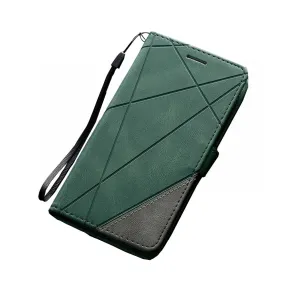 Anymob Samsung Green Flip Wallet Leather Cases Phone Cover Protection