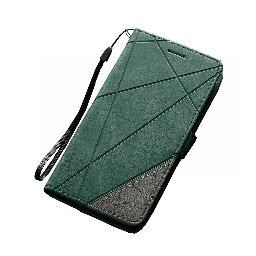 Anymob Samsung Green Flip Wallet Leather Cases Phone Cover Protection
