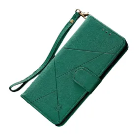 Anymob Samsung Leafy Green Leather Flip Case Wallet Phone Cover Protection