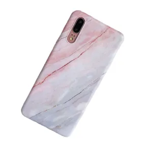 Anymob Samsung Light Pink Marble Flower Case Back Cover Art Leaf Silicone Phone Protection