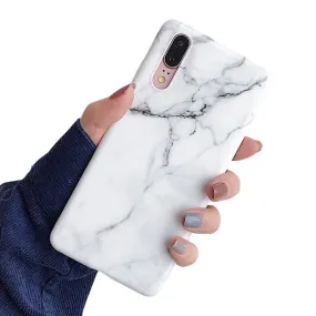 Anymob Samsung Milky White Marble Flower Case Back Cover Art Leaf Silicone Phone Protection