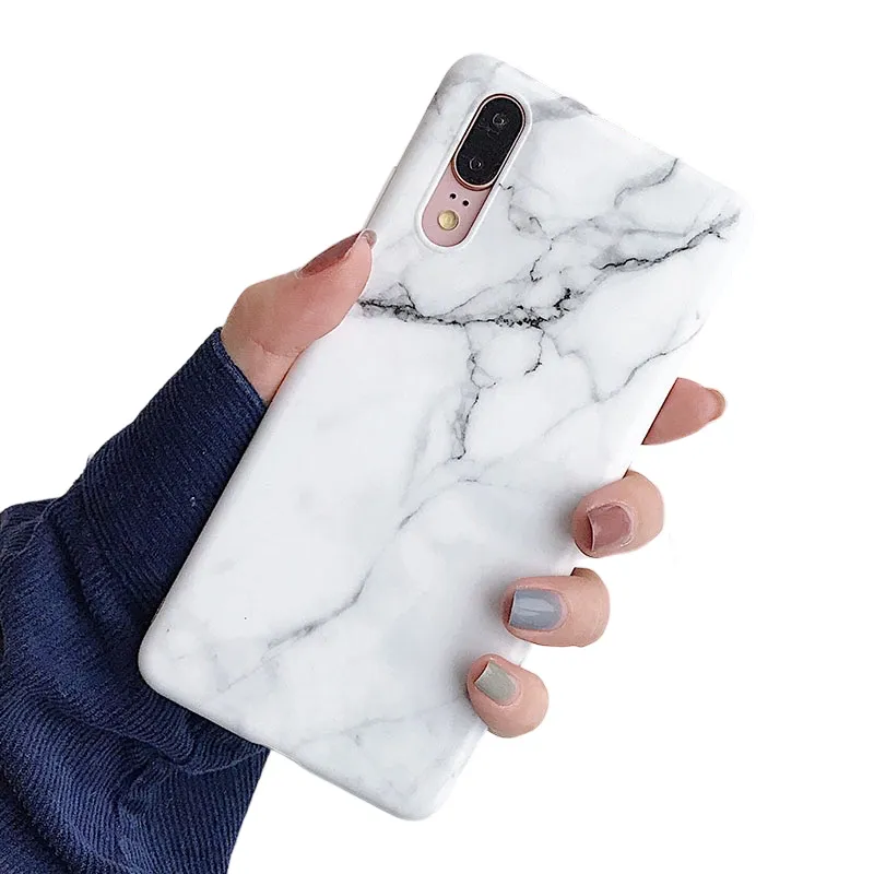 Anymob Samsung Milky White Marble Flower Case Back Cover Art Leaf Silicone Phone Protection