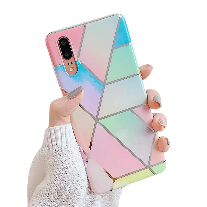 Anymob Samsung Multicolor Marble Flower Case Back Cover Art Leaf Silicone Phone Protection