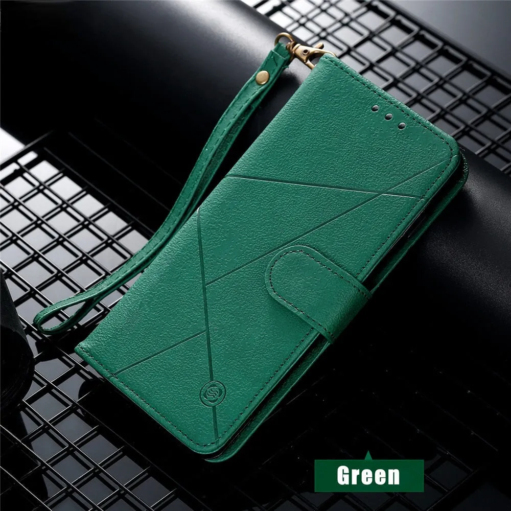 Anymob Samsung Ocean Blue Cat Leather Flip Case Wallet Phone Cover Protection