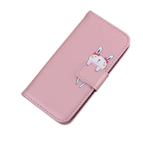 Anymob Samsung Pink Bunny Phone Case Back Cover Leather Phone Protection