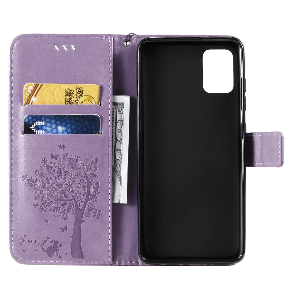 Anymob Samsung Pink Tree Cat Leather Flip Case Wallet Phone Cover Protection