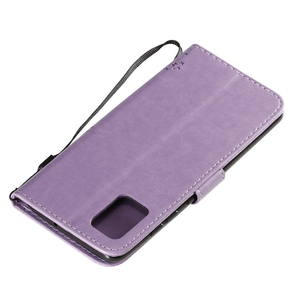 Anymob Samsung Pink Tree Cat Leather Flip Case Wallet Phone Cover Protection