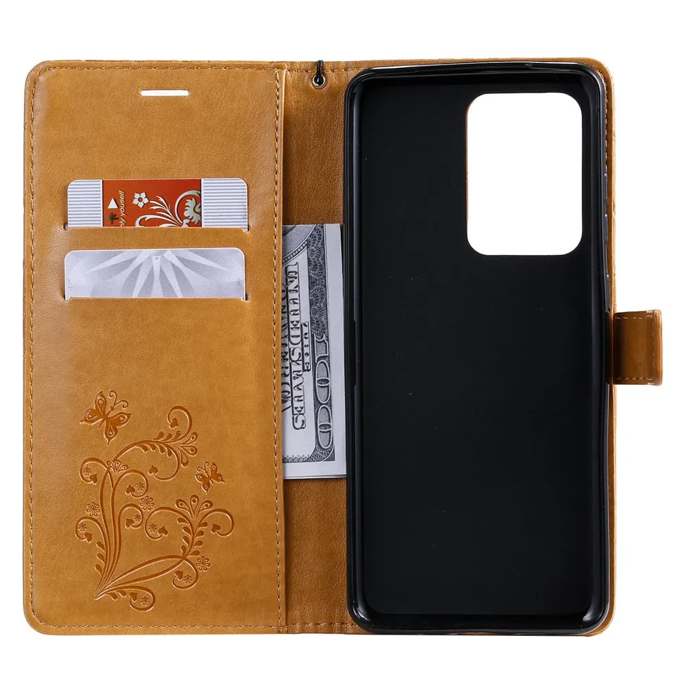 Anymob Samsung Red Flip Leather Case Wallet Cover Stand Phone Protection