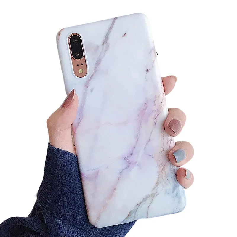 Anymob Samsung White Marble Flower Case Back Cover Art Leaf Silicone Phone Protection
