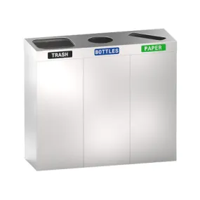 ASI 0839-RB 3-Bin Recycling Station - 19 Gal - Free Standing