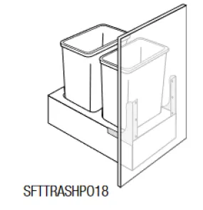 AW-SFTTRASHPO18 Amesbury White RTA Trash Bin Pullout