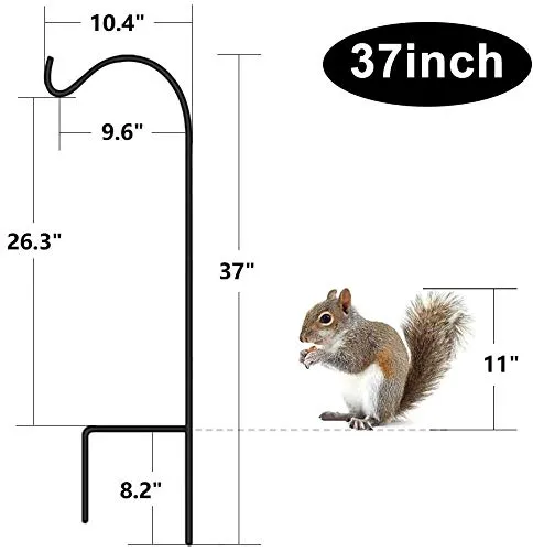BEAU JARDIN 12 Pack Shepherd Hook 37 Inch 2/5 Inch Thick Heavy Duty Garden Outdoor for Plants Wedding Black  BG176
