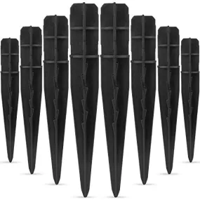 BEAU JARDIN 8 Pcs Plastic Ground Spikes Stakes 5 inch Tall for Solar Pathway Lights Garden Replacement  Walkway Landscape BG294