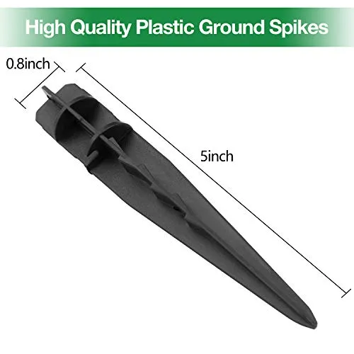 BEAU JARDIN 8 Pcs Plastic Ground Spikes Stakes 5 inch Tall for Solar Pathway Lights Garden Replacement  Walkway Landscape BG294