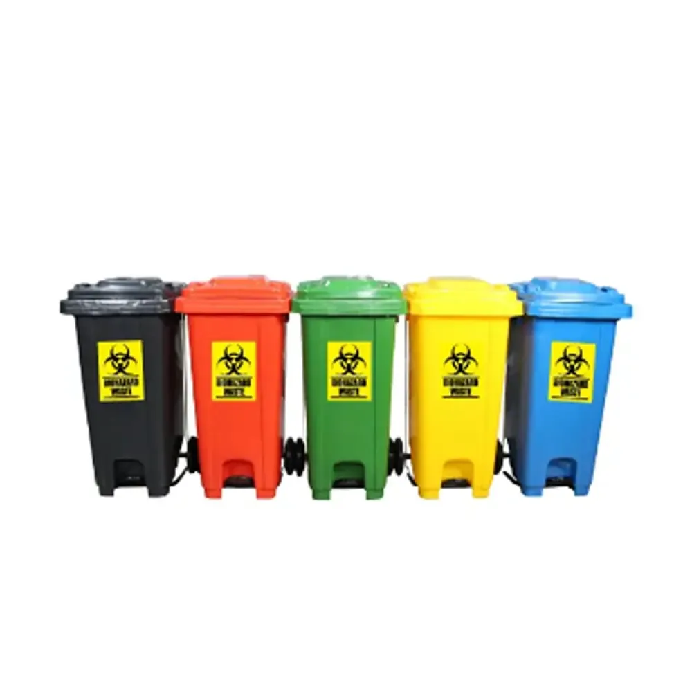 Biohazard Dustbin | Integrated Foot Pedal Waste Bin | 120L, 240L | Multiple  Colours | Trash Bin