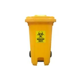 Biohazard Dustbin | Integrated Foot Pedal Waste Bin | 120L, 240L | Multiple  Colours | Trash Bin