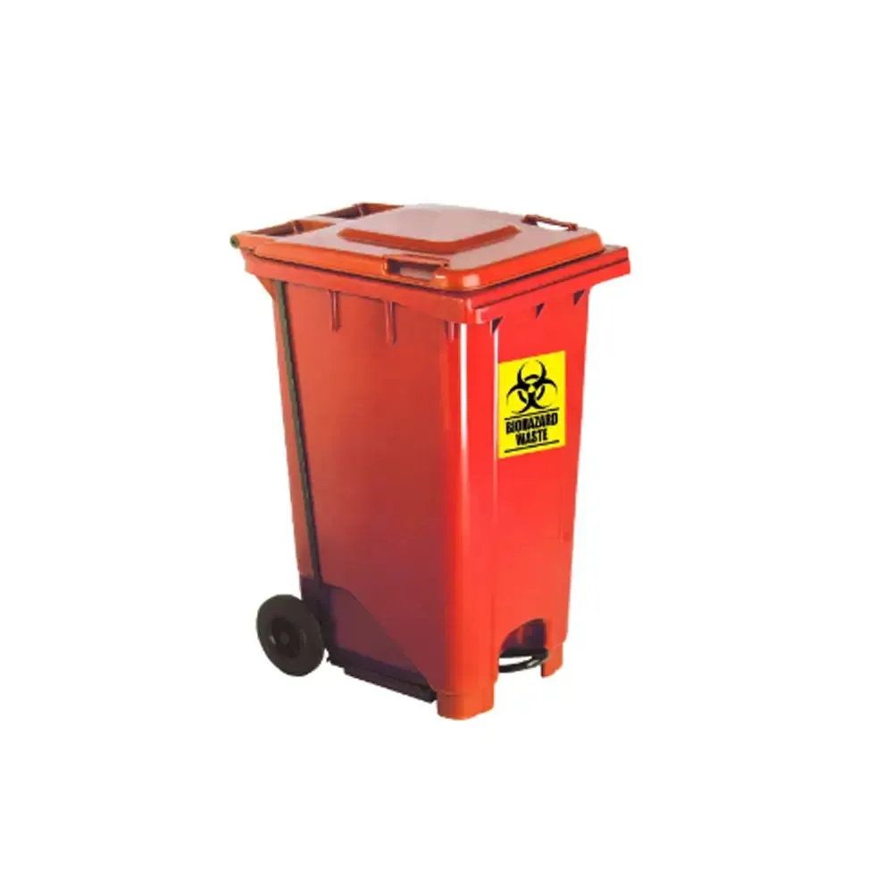 Biohazard Dustbin | Integrated Foot Pedal Waste Bin | 120L, 240L | Multiple  Colours | Trash Bin