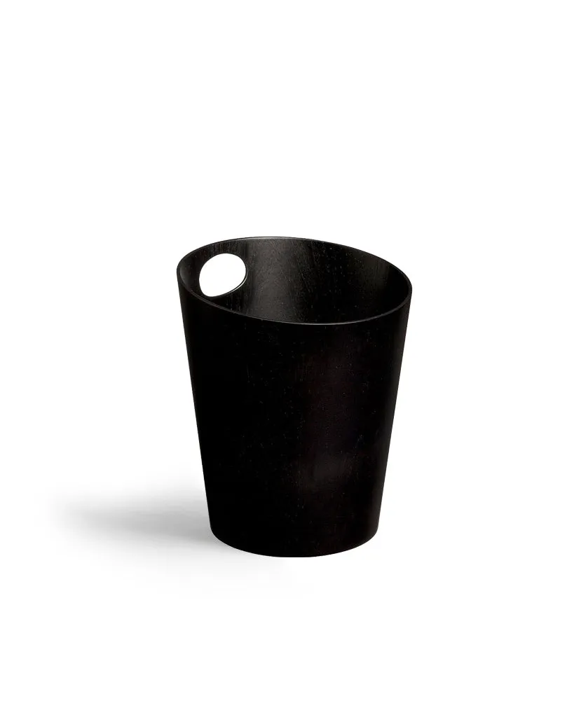 Black Ash Paper Waste Basket with Handle
