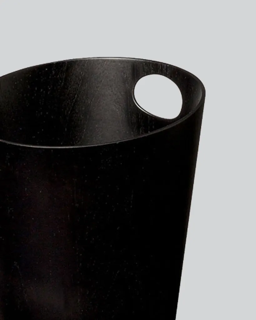 Black Ash Paper Waste Basket with Handle