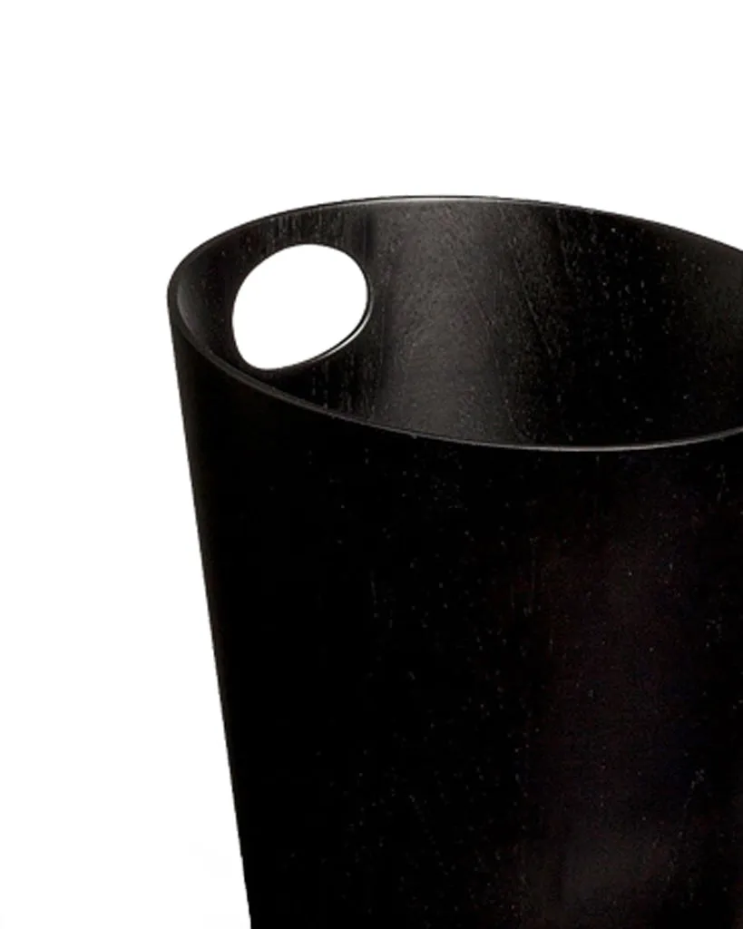 Black Ash Paper Waste Basket with Handle