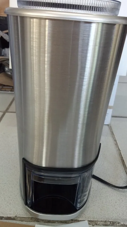 Brim Conical Burr Coffee Grinder, Uniformly Grinds Beans for 1-17 Cups of Coffee, Features Removable Bean Container, 17 Precise Grind Size Settings, and Convenient Auto Shut Off, Stainless Steel/Black 120V /AC 60Hz  130W